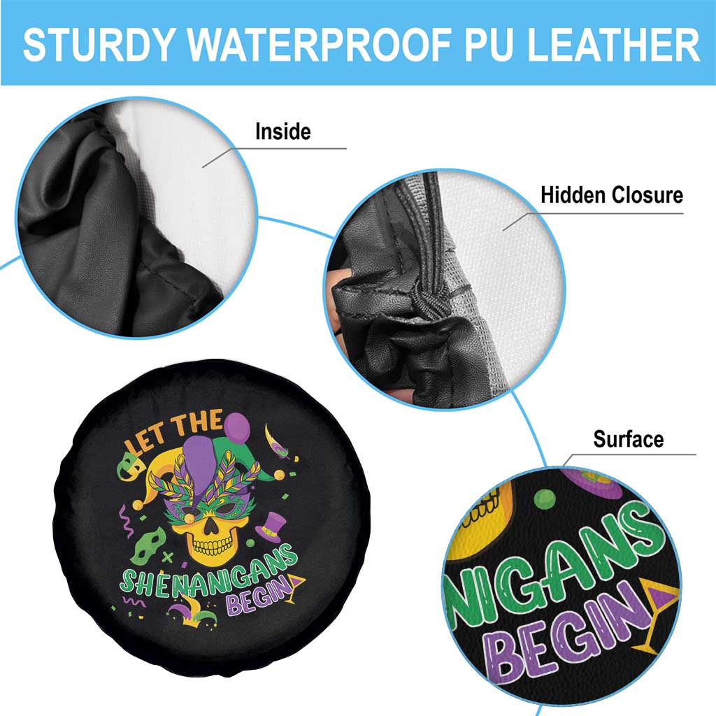 Mardi Gras Skull Spare Tire Cover Let The Shenanigans Begin Mardi Gras Costume Mask TS02 Print Your Wear