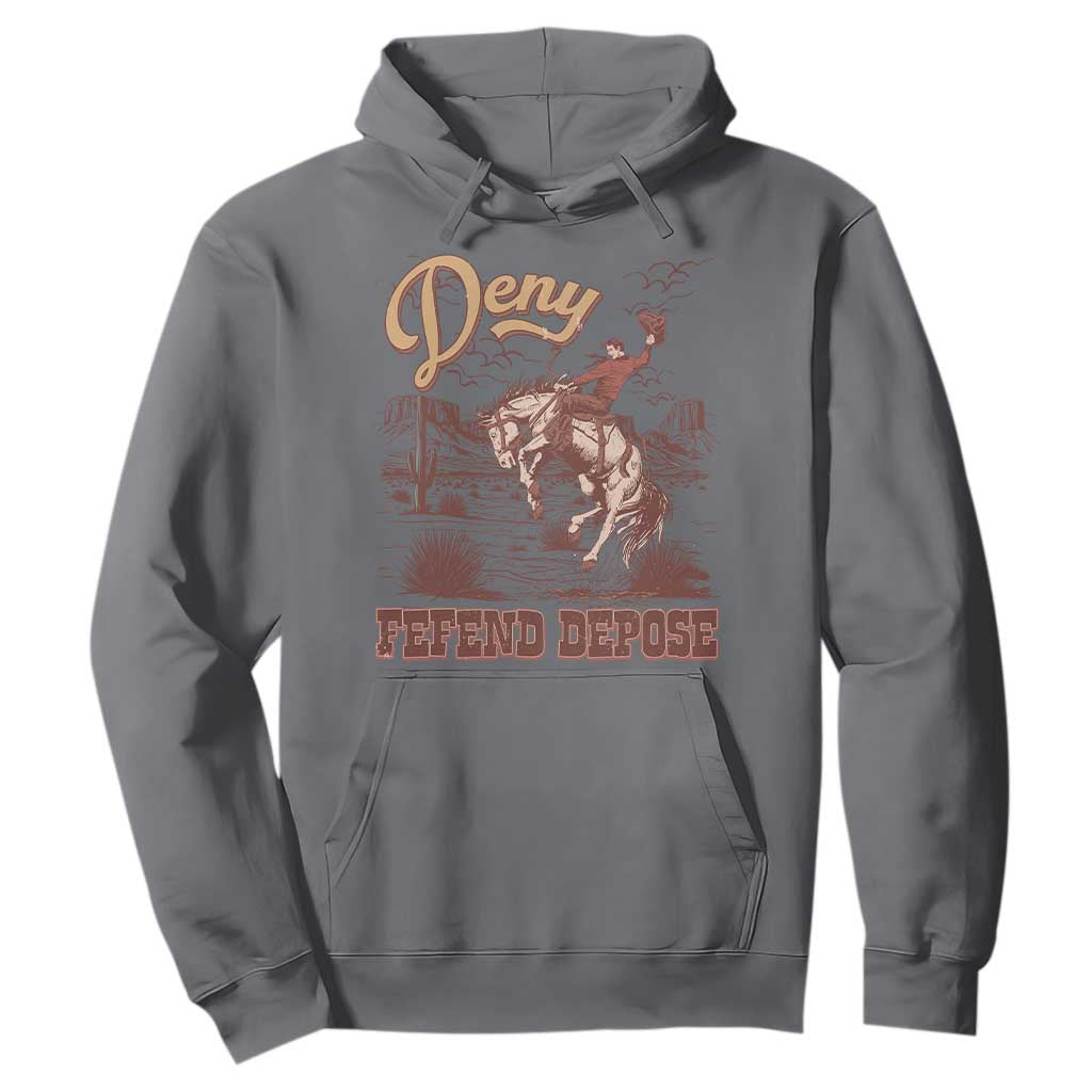 Western Cowboy Hoodie Deny Defend Depose TS02 Charcoal Print Your Wear