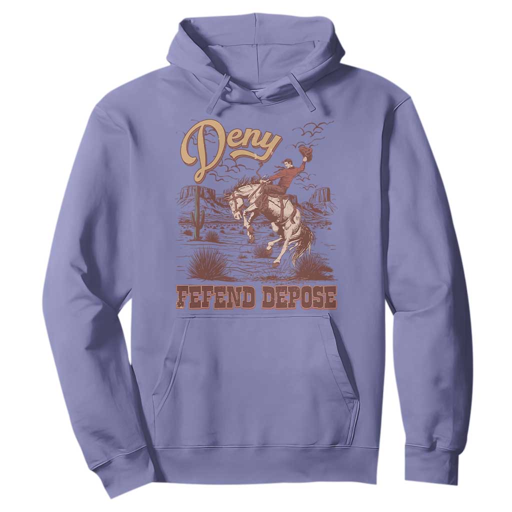 Western Cowboy Hoodie Deny Defend Depose TS02 Violet Print Your Wear