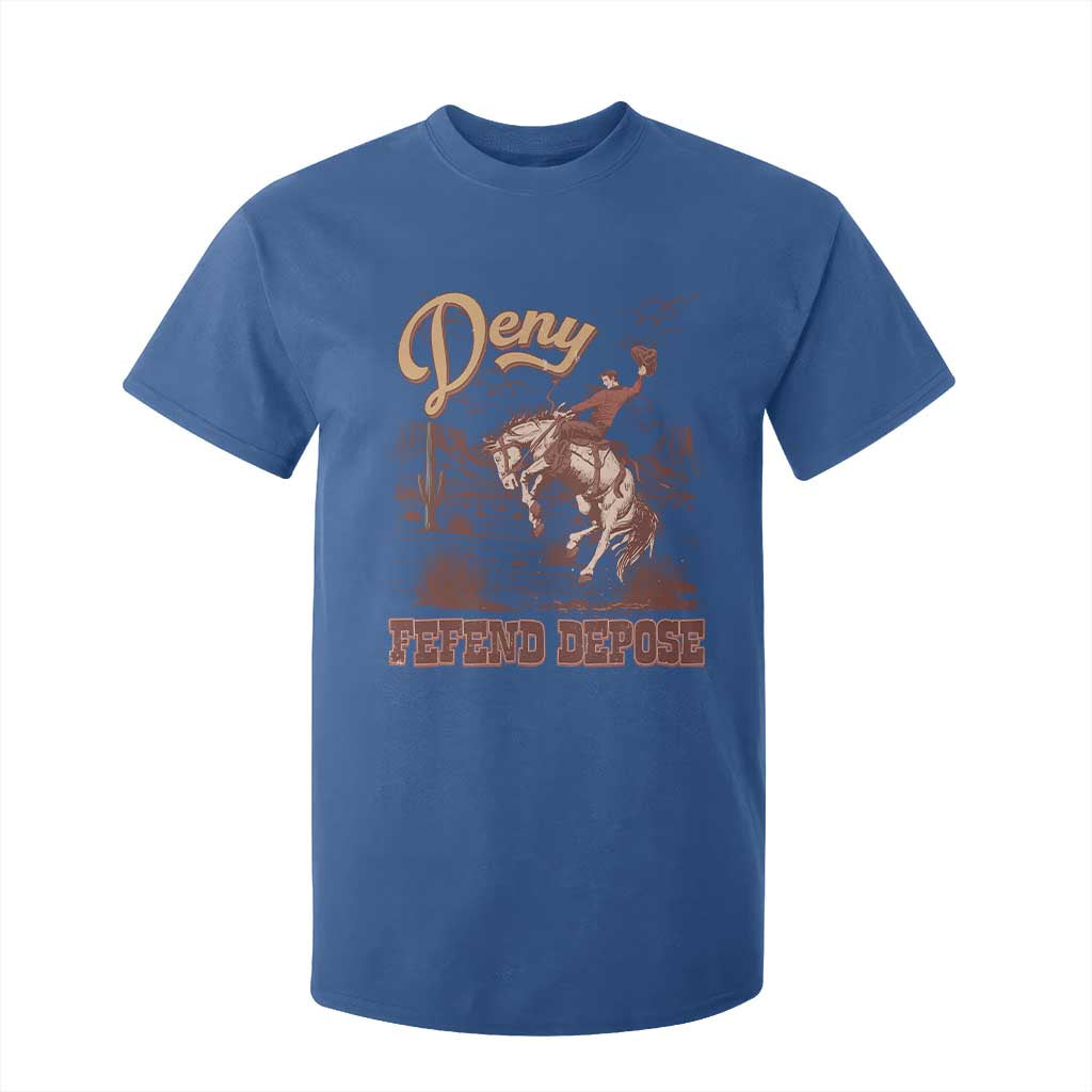 Western Cowboy T Shirt For Kid Deny Defend Depose TS02 Royal Blue Print Your Wear