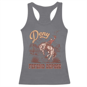 Western Cowboy Racerback Tank Top Deny Defend Depose TS02 Charcoal Print Your Wear