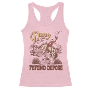Western Cowboy Racerback Tank Top Deny Defend Depose TS02 Light Pink Print Your Wear