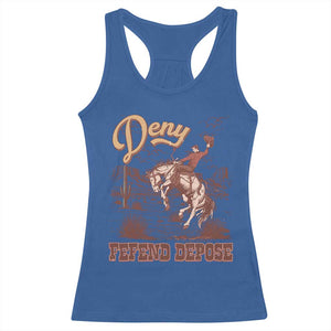 Western Cowboy Racerback Tank Top Deny Defend Depose TS02 Royal Blue Print Your Wear