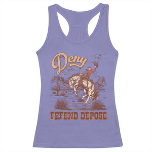 Western Cowboy Racerback Tank Top Deny Defend Depose TS02 Violet Print Your Wear