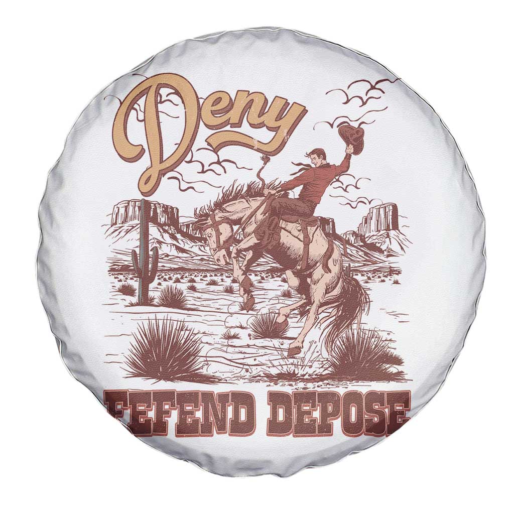 Western Cowboy Spare Tire Cover Deny Defend Depose TS02 Print Your Wear