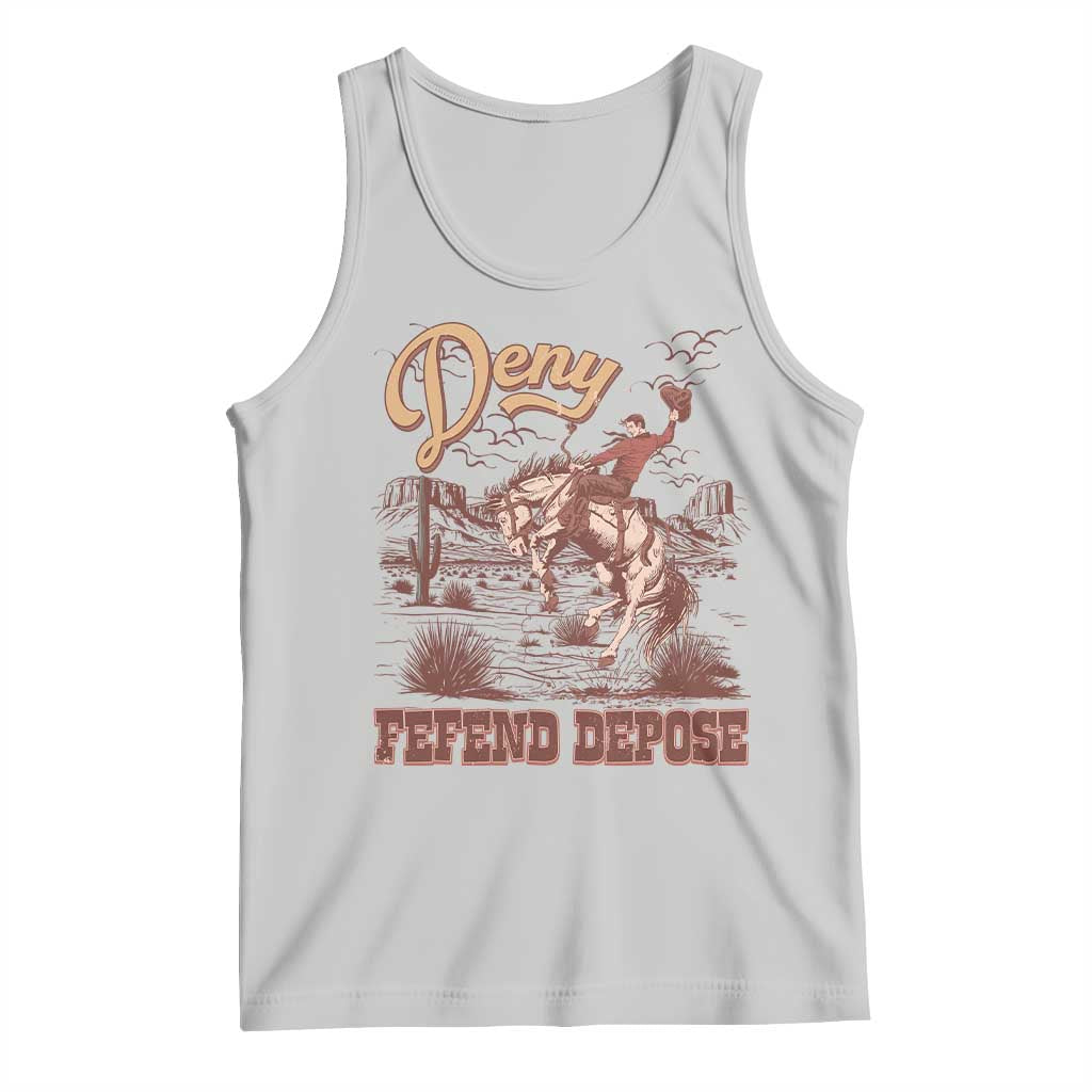 Western Cowboy Tank Top Deny Defend Depose TS02 Ash Print Your Wear