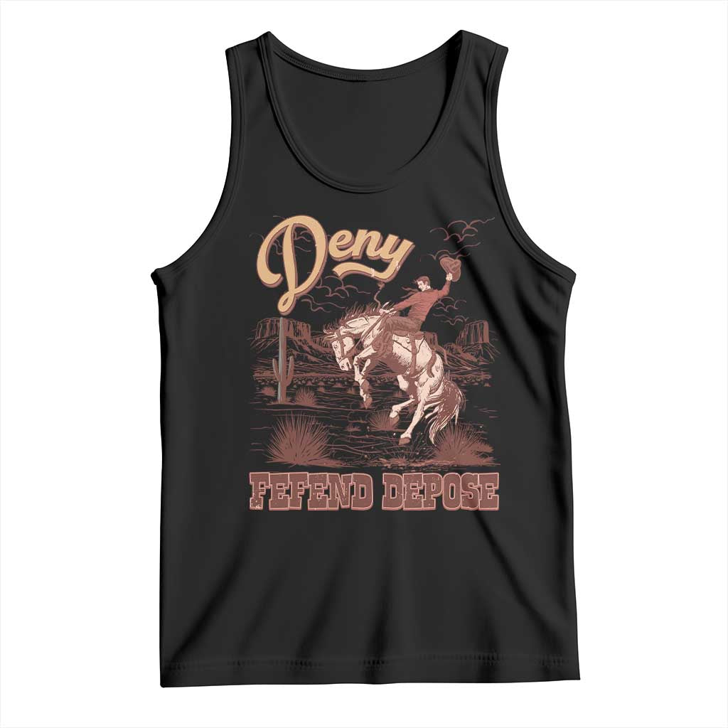 Western Cowboy Tank Top Deny Defend Depose TS02 Black Print Your Wear