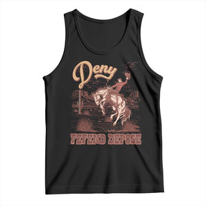 Western Cowboy Tank Top Deny Defend Depose TS02 Black Print Your Wear