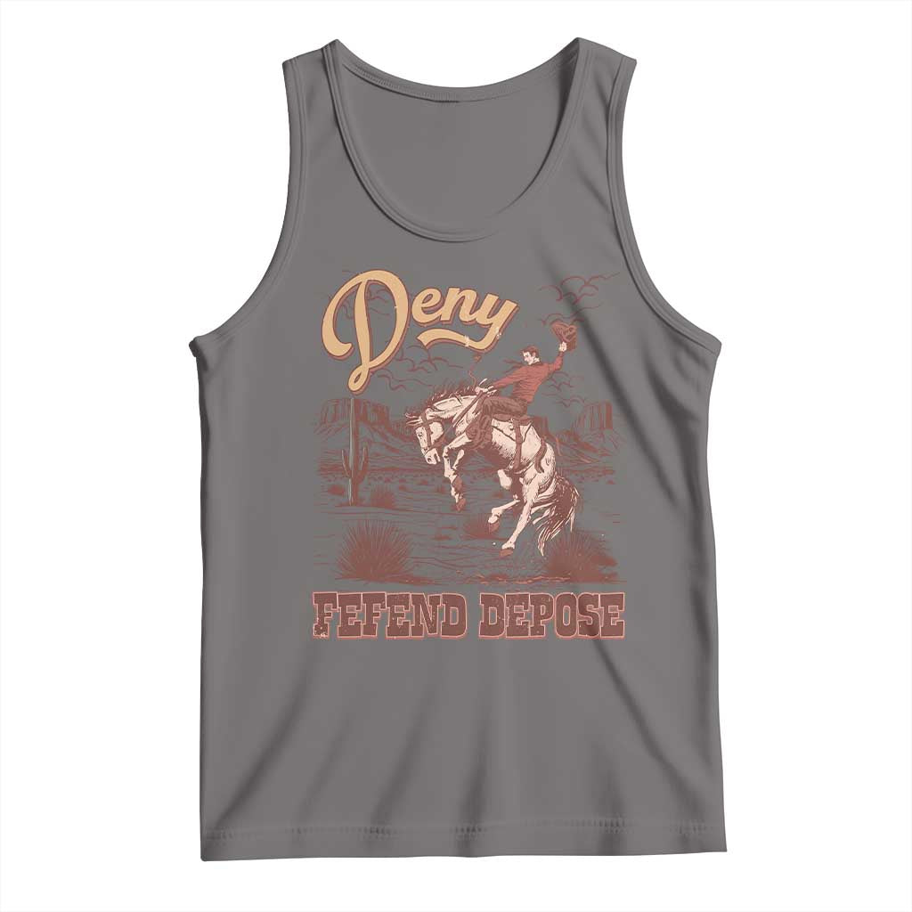 Western Cowboy Tank Top Deny Defend Depose TS02 Deep Heather Print Your Wear