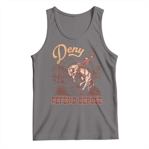 Western Cowboy Tank Top Deny Defend Depose TS02 Deep Heather Print Your Wear