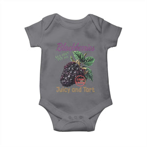 Fresh Juicy Blackberries Baby Onesie Retro Vintage Backberry Farmers Market TS02 Charcoal Print Your Wear