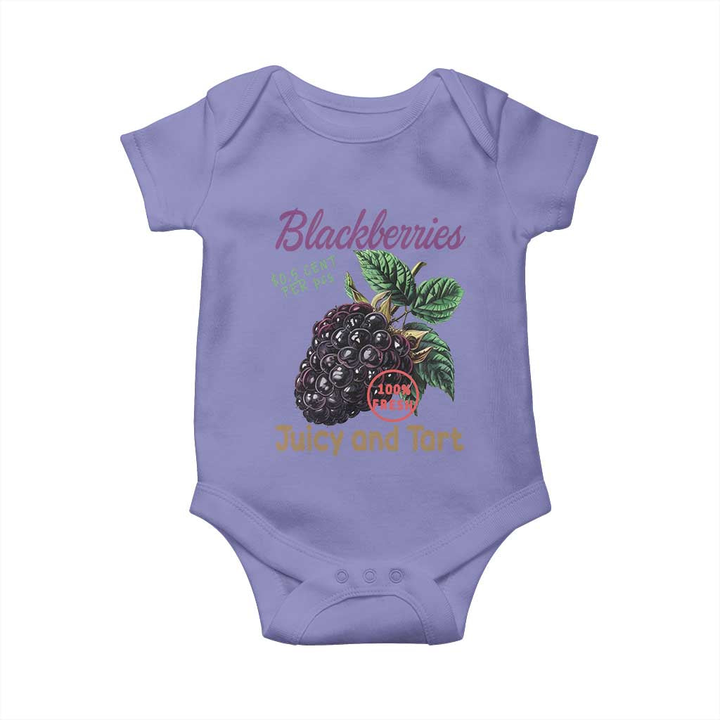 Fresh Juicy Blackberries Baby Onesie Retro Vintage Backberry Farmers Market TS02 Violet Print Your Wear