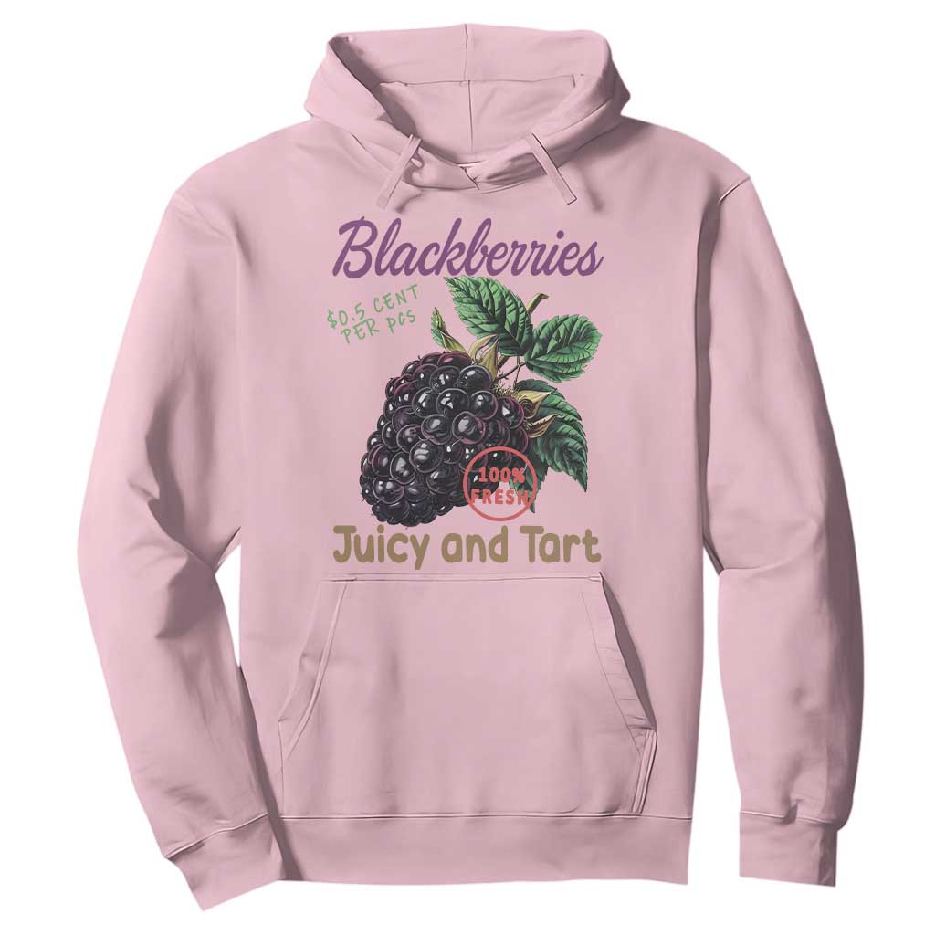 Fresh Juicy Blackberries Hoodie Retro Vintage Backberry Farmers Market TS02 Light Pink Print Your Wear