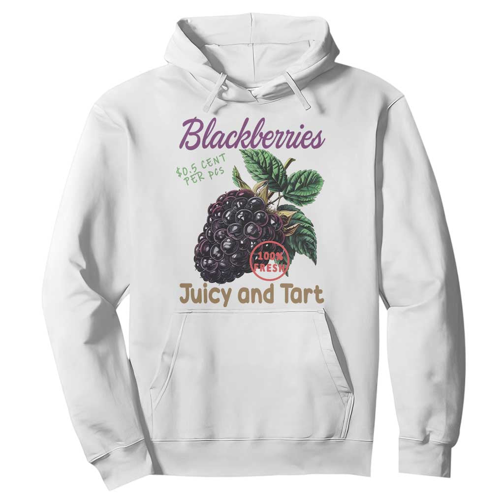 Fresh Juicy Blackberries Hoodie Retro Vintage Backberry Farmers Market TS02 White Print Your Wear