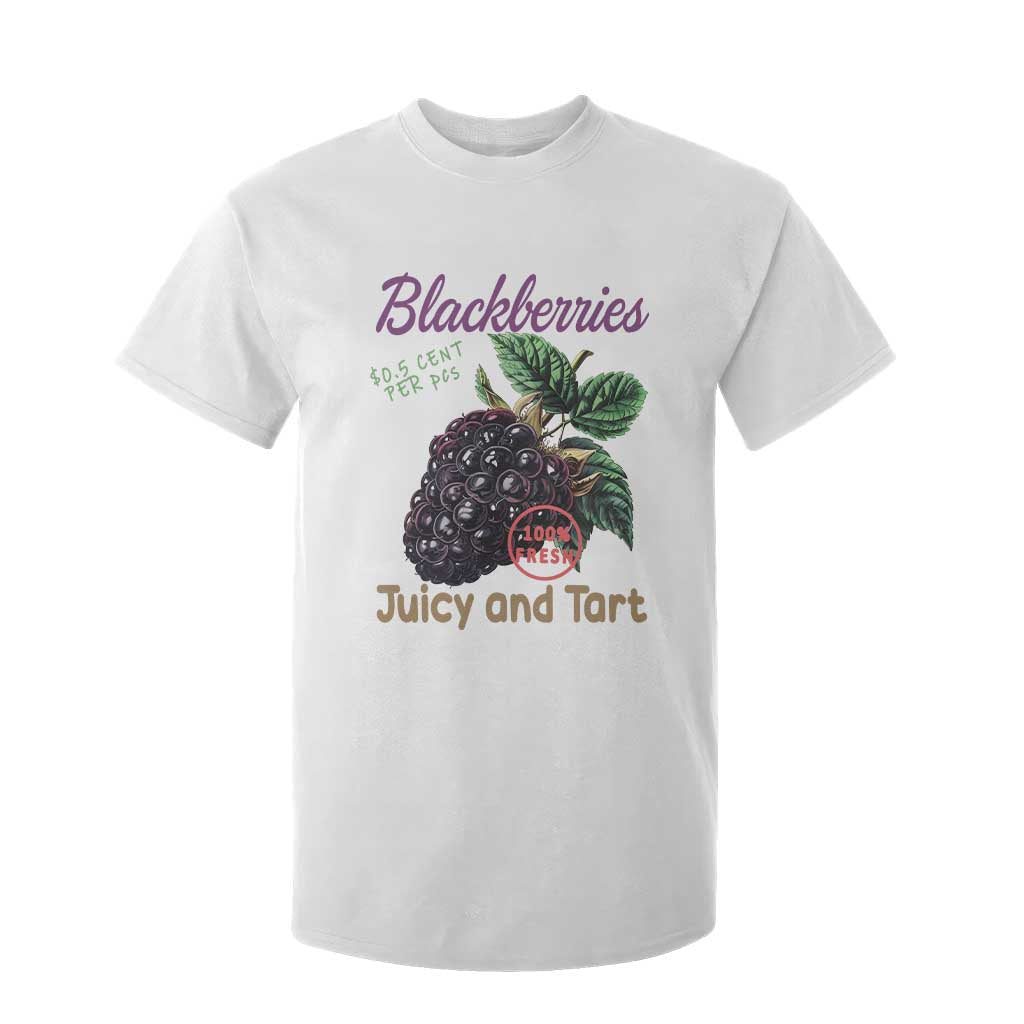 Fresh Juicy Blackberries T Shirt For Kid Retro Vintage Backberry Farmers Market TS02 White Print Your Wear