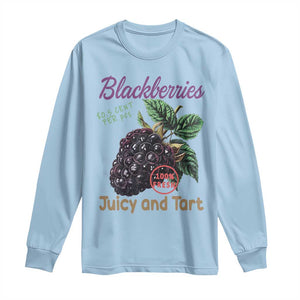 Fresh Juicy Blackberries Long Sleeve Shirt Retro Vintage Backberry Farmers Market TS02 Light Blue Print Your Wear