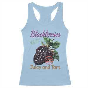 Fresh Juicy Blackberries Racerback Tank Top Retro Vintage Backberry Farmers Market TS02 Light Blue Print Your Wear