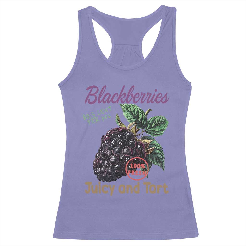 Fresh Juicy Blackberries Racerback Tank Top Retro Vintage Backberry Farmers Market TS02 Violet Print Your Wear