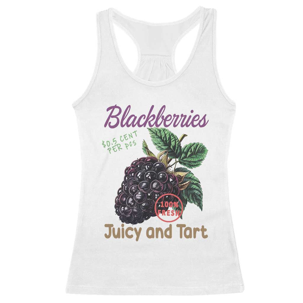 Fresh Juicy Blackberries Racerback Tank Top Retro Vintage Backberry Farmers Market TS02 White Print Your Wear