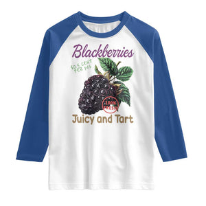 Fresh Juicy Blackberries Raglan Shirt Retro Vintage Backberry Farmers Market TS02 White Royal Print Your Wear