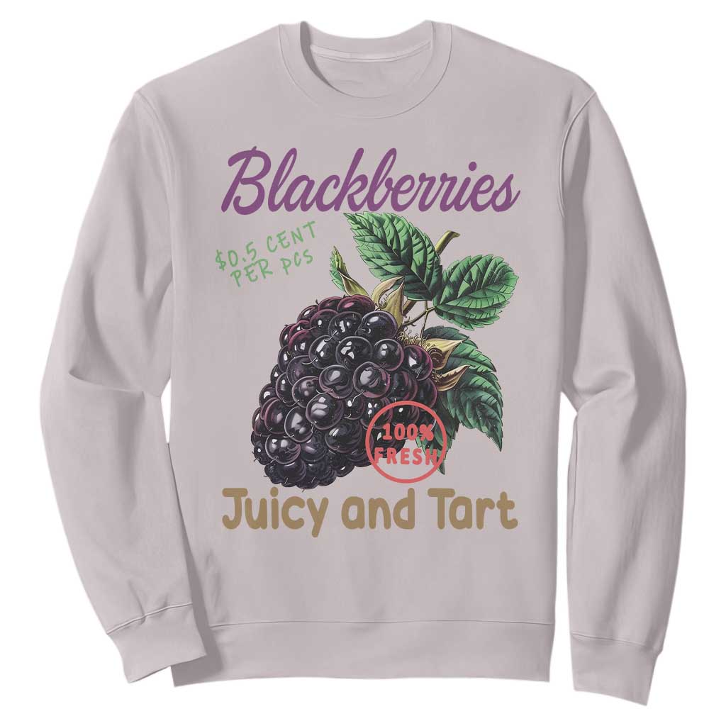 Fresh Juicy Blackberries Sweatshirt Retro Vintage Backberry Farmers Market TS02 Ice Gray Print Your Wear