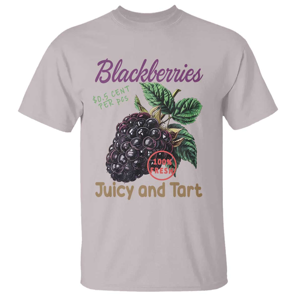 Fresh Juicy Blackberries T Shirt Retro Vintage Backberry Farmers Market TS02 Ice Gray Print Your Wear