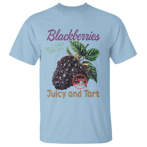 Fresh Juicy Blackberries T Shirt Retro Vintage Backberry Farmers Market TS02 Light Blue Print Your Wear