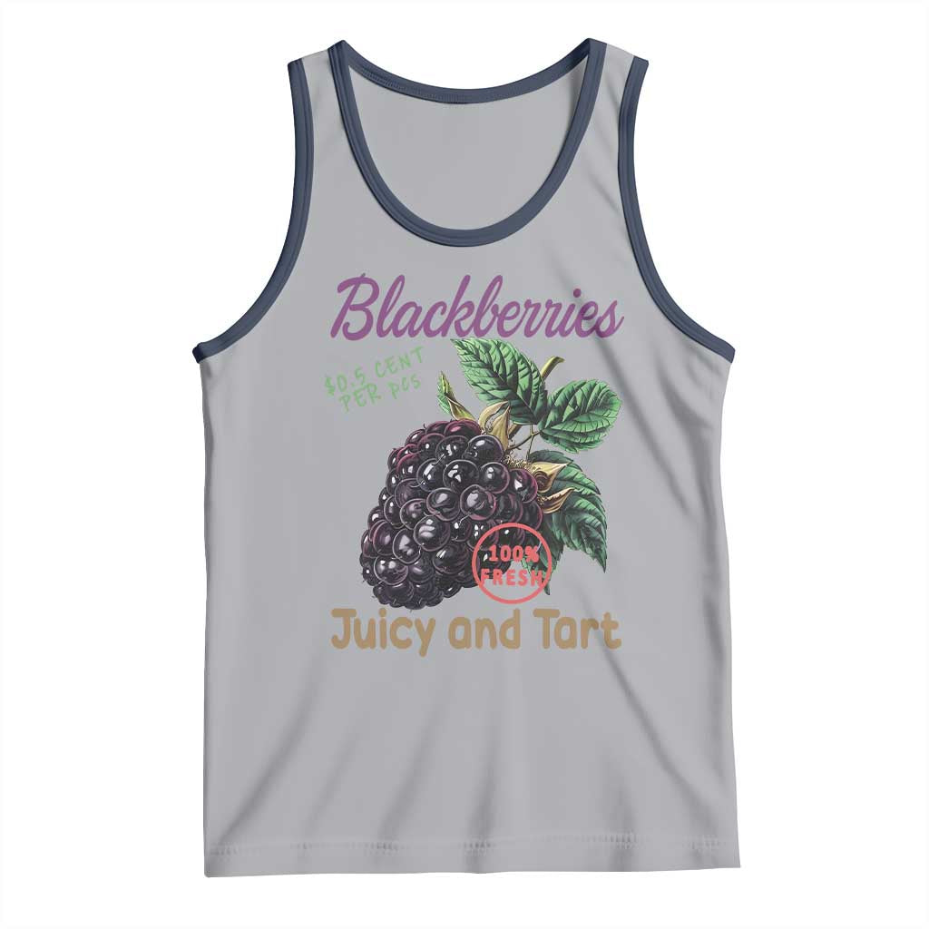 Fresh Juicy Blackberries Tank Top Retro Vintage Backberry Farmers Market TS02 Athletic Heather Navy Print Your Wear
