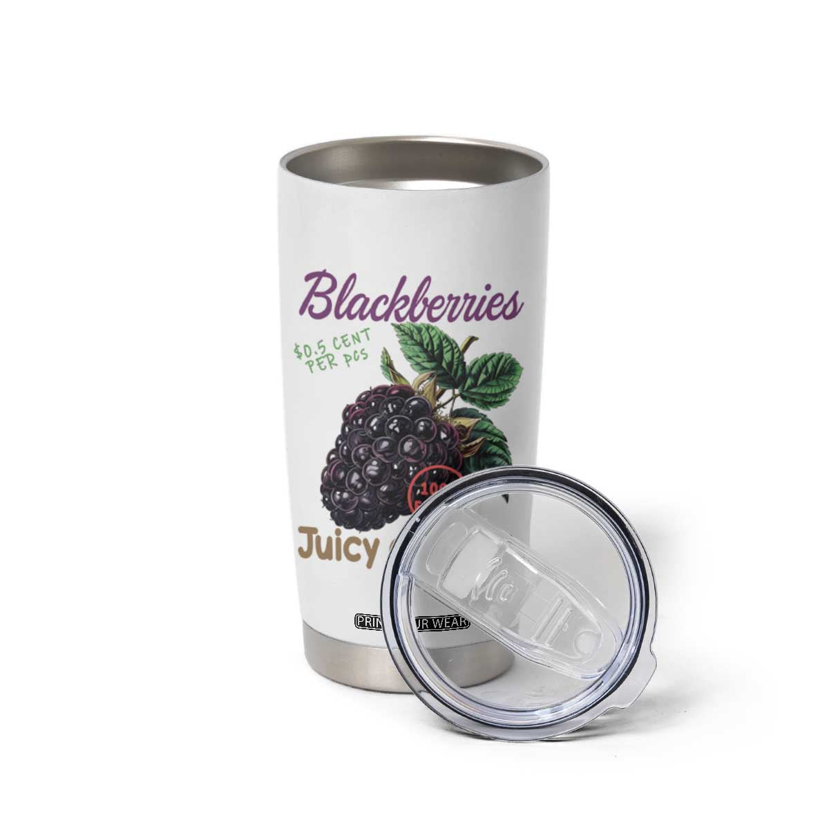 Fresh Juicy Blackberries Tumbler Cup Retro Vintage Backberry Farmers Market TS02 Print Your Wear