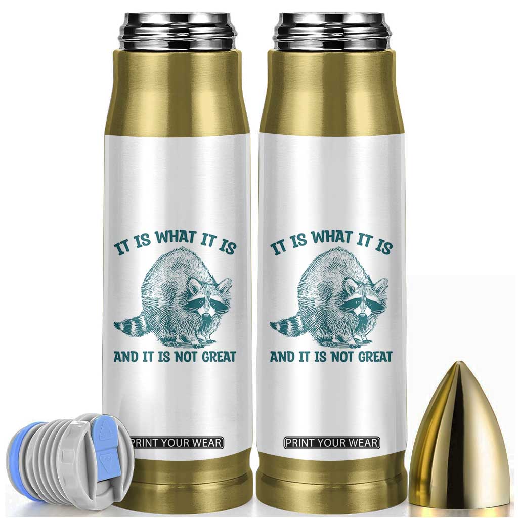Funny Raccoon Meme It Is What It Is Bullet Tumbler And It Is Not Great Mental Health Support TS02 White Print Your Wear