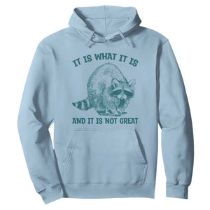 Funny Raccoon Meme It Is What It Is Hoodie And It Is Not Great Mental Health Support TS02 Light Blue Print Your Wear
