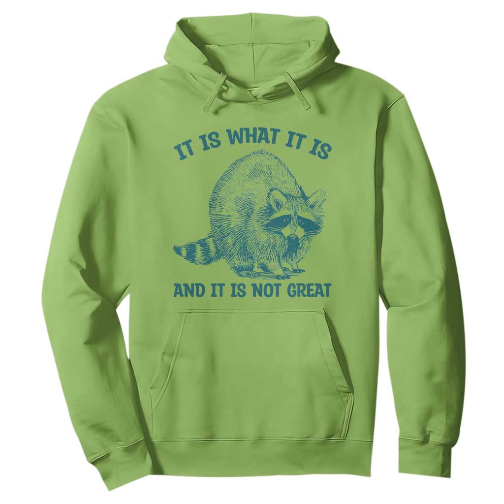 Funny Raccoon Meme It Is What It Is Hoodie And It Is Not Great Mental Health Support TS02 Lime Print Your Wear