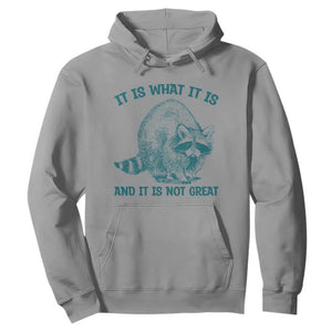 Funny Raccoon Meme It Is What It Is Hoodie And It Is Not Great Mental Health Support TS02 Sport Gray Print Your Wear