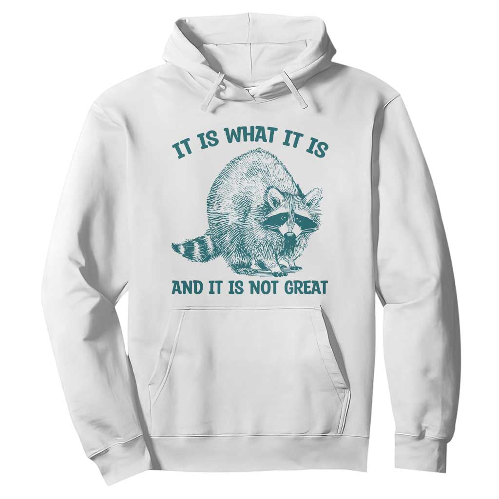 Funny Raccoon Meme It Is What It Is Hoodie And It Is Not Great Mental Health Support TS02 White Print Your Wear