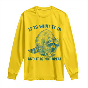 Funny Raccoon Meme It Is What It Is Long Sleeve Shirt And It Is Not Great Mental Health Support TS02 Daisy Print Your Wear