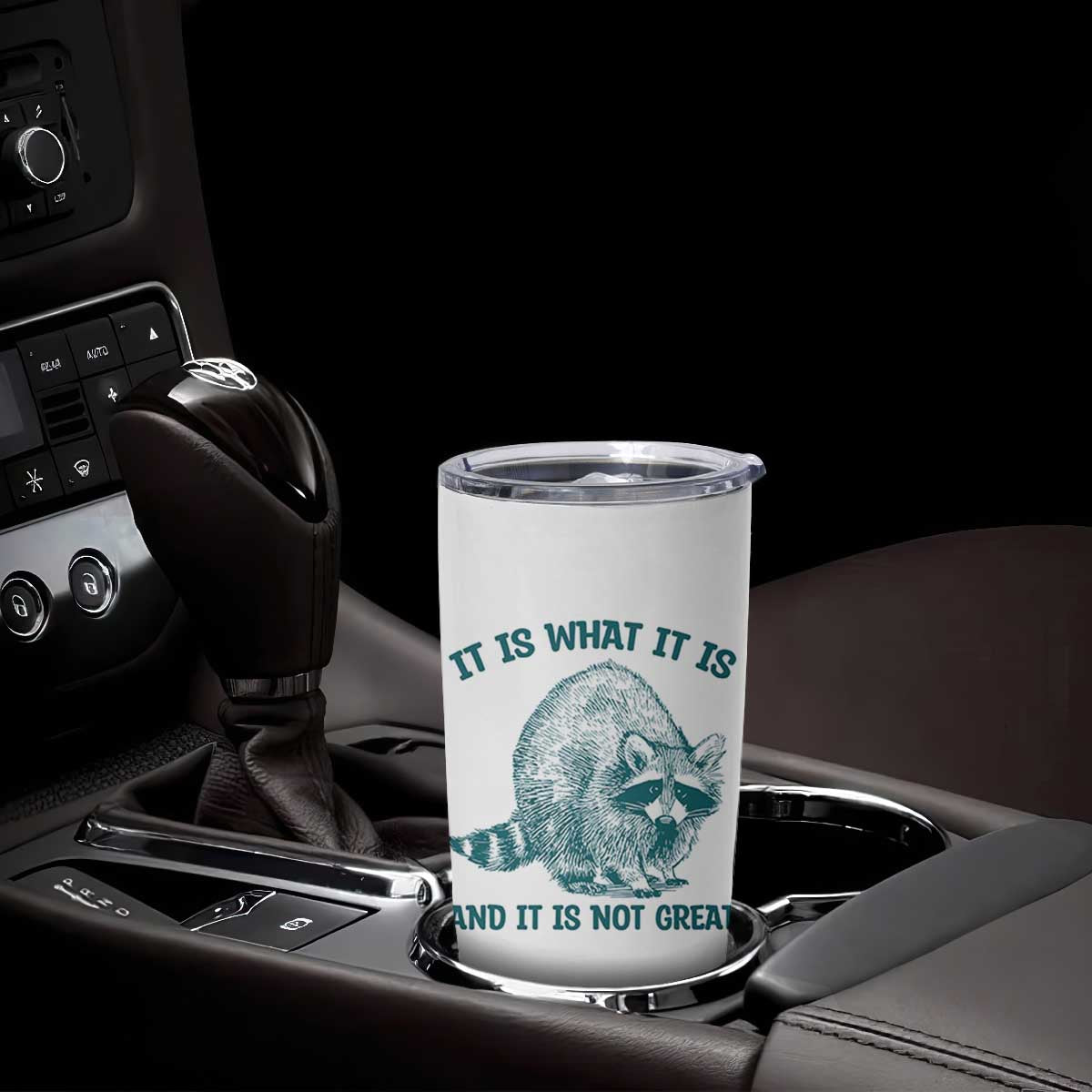 Funny Raccoon Meme It Is What It Is Tumbler Cup And It Is Not Great Mental Health Support TS02 Print Your Wear