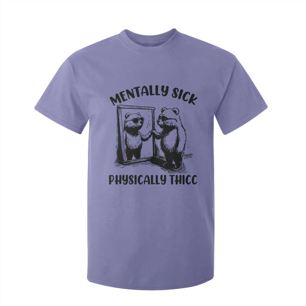 Mentally Sick Physically Thick T Shirt For Kid Retro Vintage Silly Raccoon Weird Meme TS02 Violet Print Your Wear