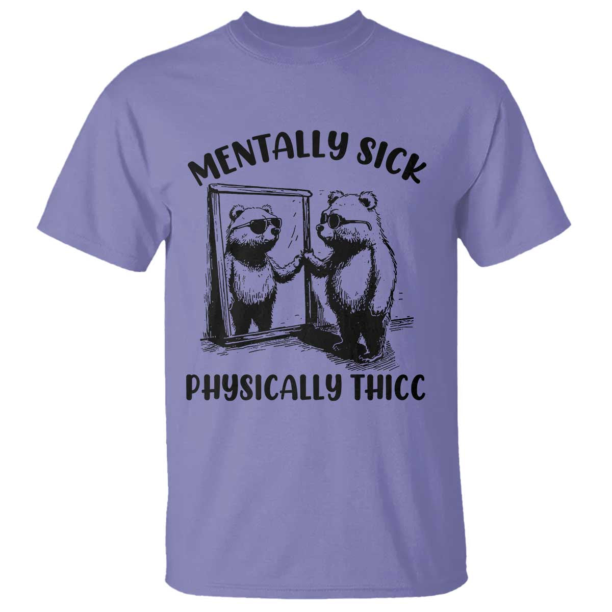 Mentally Sick Physically Thick T Shirt Retro Vintage Silly Raccoon Weird Meme TS02 Violet Print Your Wear