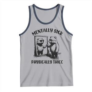 Mentally Sick Physically Thick Tank Top Retro Vintage Silly Raccoon Weird Meme TS02 Athletic Heather Navy Print Your Wear