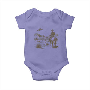 UFO Western Cowboy Baby Onesie Rodeo Wild West Retro Vintage Graphic TS02 Violet Print Your Wear