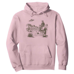 UFO Western Cowboy Hoodie Rodeo Wild West Retro Vintage Graphic TS02 Light Pink Print Your Wear