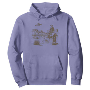 UFO Western Cowboy Hoodie Rodeo Wild West Retro Vintage Graphic TS02 Violet Print Your Wear