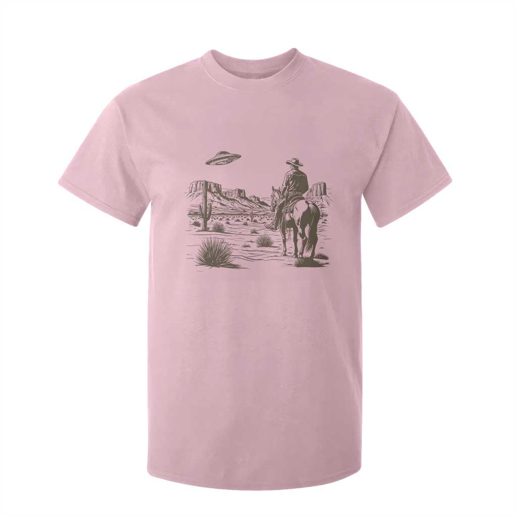 UFO Western Cowboy T Shirt For Kid Rodeo Wild West Retro Vintage Graphic TS02 Light Pink Print Your Wear