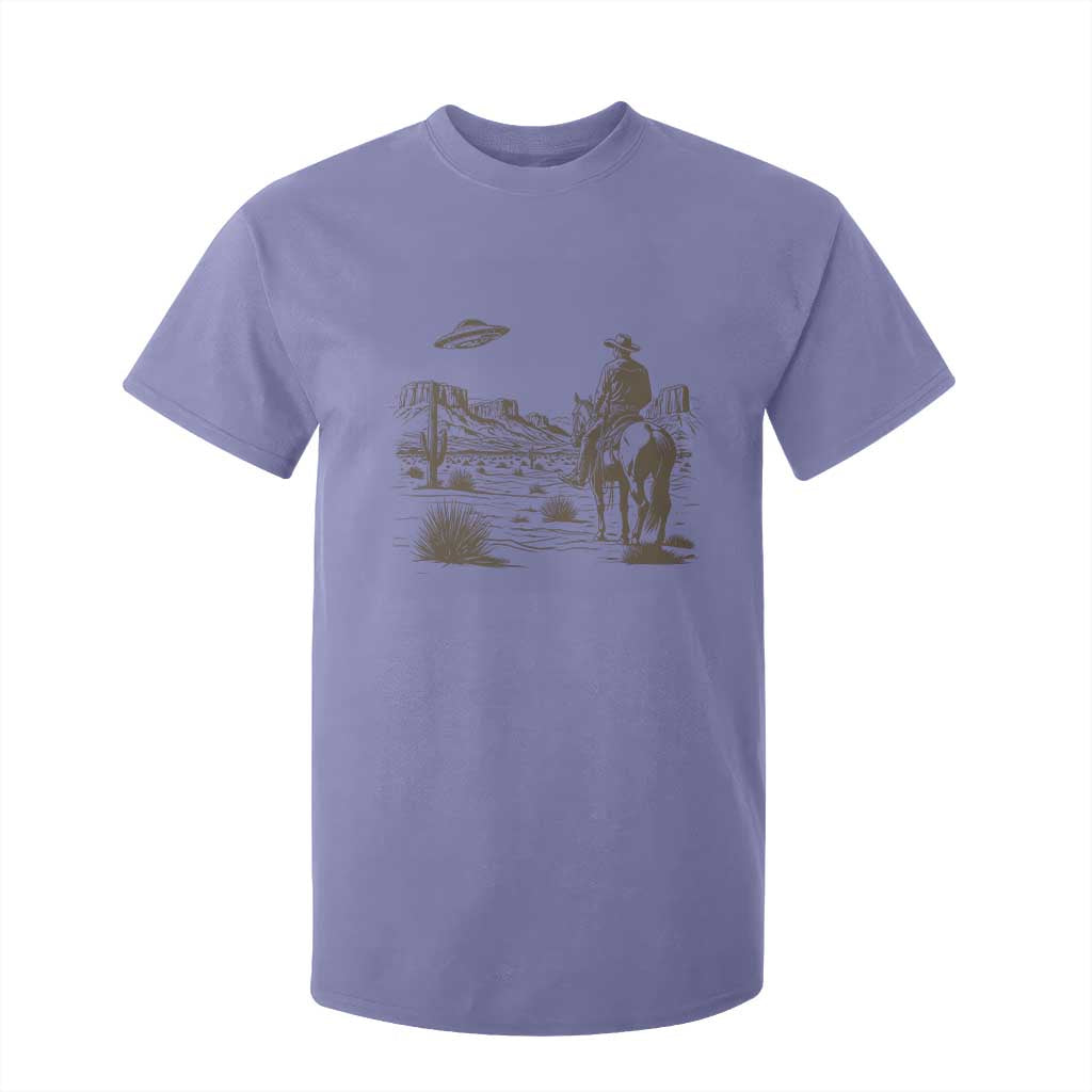 UFO Western Cowboy T Shirt For Kid Rodeo Wild West Retro Vintage Graphic TS02 Violet Print Your Wear