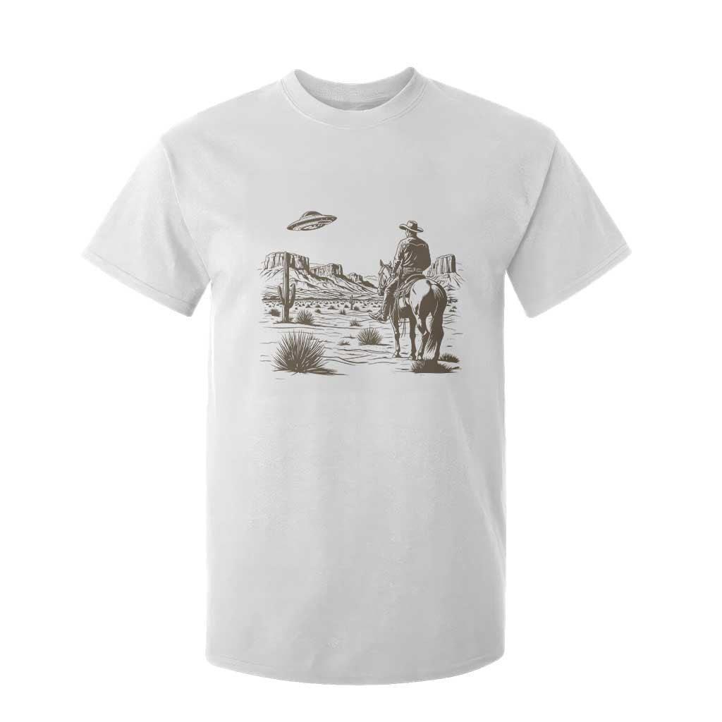 UFO Western Cowboy T Shirt For Kid Rodeo Wild West Retro Vintage Graphic TS02 White Print Your Wear