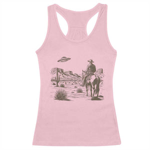 UFO Western Cowboy Racerback Tank Top Rodeo Wild West Retro Vintage Graphic TS02 Light Pink Print Your Wear