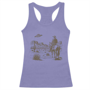 UFO Western Cowboy Racerback Tank Top Rodeo Wild West Retro Vintage Graphic TS02 Violet Print Your Wear