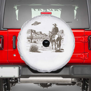 UFO Western Cowboy Spare Tire Cover Rodeo Wild West Retro Vintage Graphic TS02 White Print Your Wear