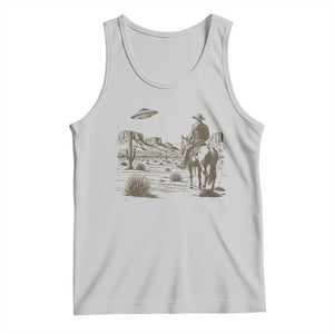 UFO Western Cowboy Tank Top Rodeo Wild West Retro Vintage Graphic TS02 Ash Print Your Wear