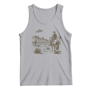 UFO Western Cowboy Tank Top Rodeo Wild West Retro Vintage Graphic TS02 Athletic Heather Print Your Wear